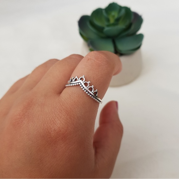 Crown Ring Sterling Silver 925 - Picture 2 of 2